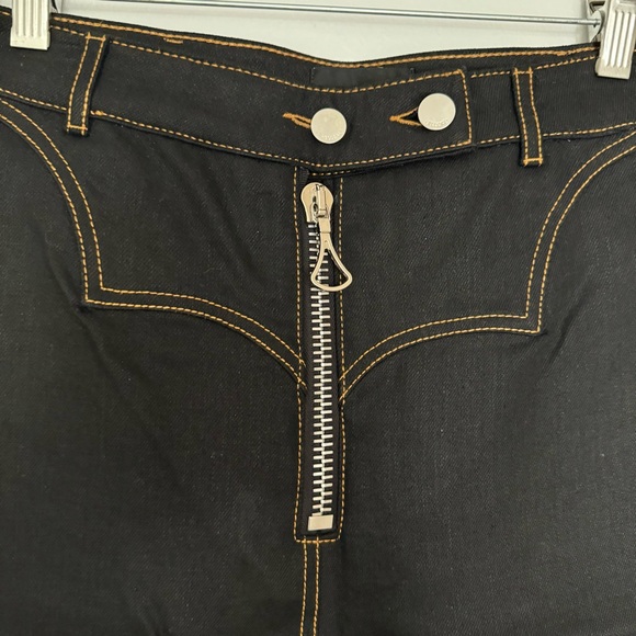 Ellery Zip Front Button Snap Closure Western Style Kickflare Jeans - Picture 4 of 6